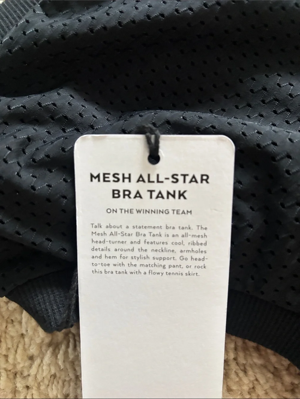 ALO Mesh All-Star Bra Tank in Black 🖤